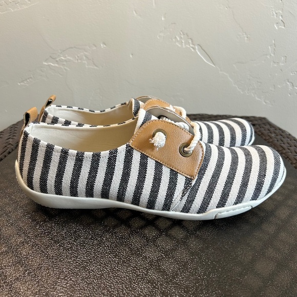 Ross Hommerson Calypso Unisex Slip on Black Stripe Shoes Size 13M/12 - Picture 4 of 9
